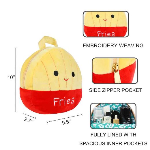 Picture of Squishmallows Floyd the Fries Plush Travel Cosmetic Bag