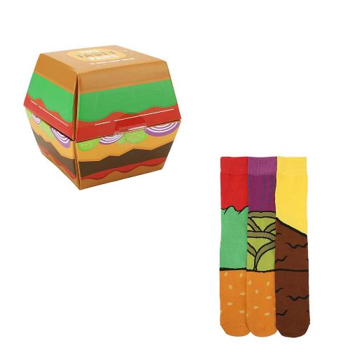 Picture of Bioworld Two Tasty Pairs Cheeseburger 2 Pair Crew Box Set