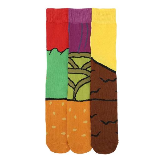 Picture of Bioworld Two Tasty Pairs Cheeseburger 2 Pair Crew Box Set