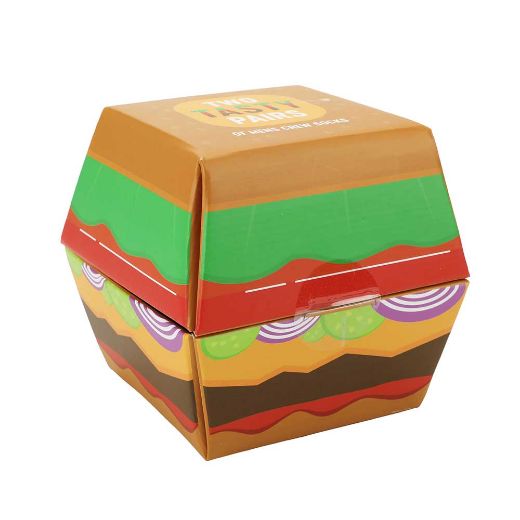 Picture of Bioworld Two Tasty Pairs Cheeseburger 2 Pair Crew Box Set