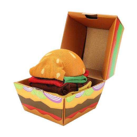 Picture of Bioworld Two Tasty Pairs Cheeseburger 2 Pair Crew Box Set