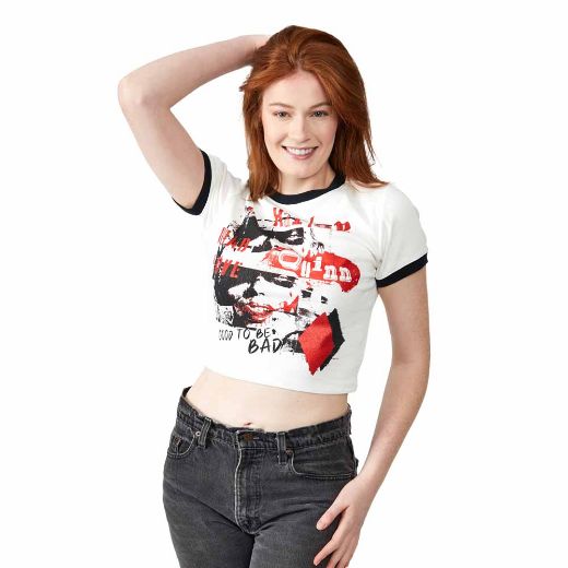 Picture of DC Comics Harley Quinn Juniors Contrast Ringer Pre-pack Tee