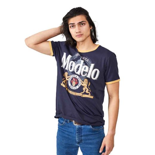 Picture of Modelo Vintage Ringer Unisex Pre-pack Tee