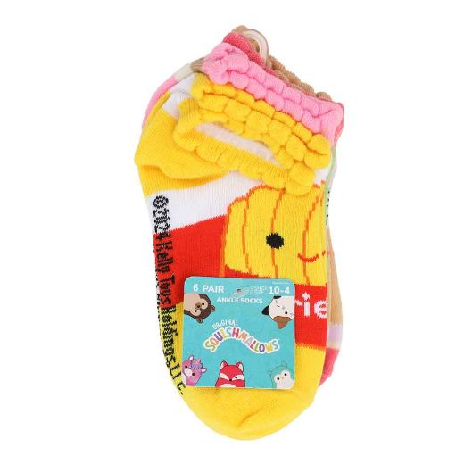 Picture of Squishmallows Mixed Characters Youth 6 Pair Ankle Socks