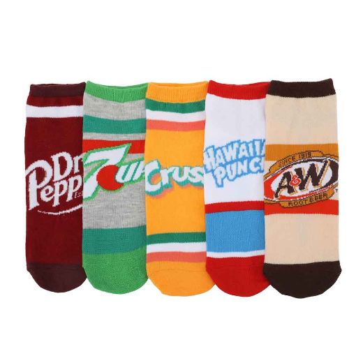 Picture of Dr. Pepper Retro Stripes Soda 5 Pair Ankle Socks