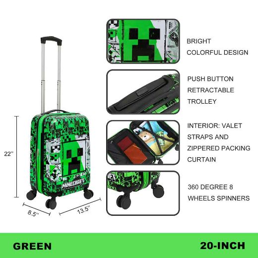 Picture of Minecraft Creeper 20 in. Rolling Luggage