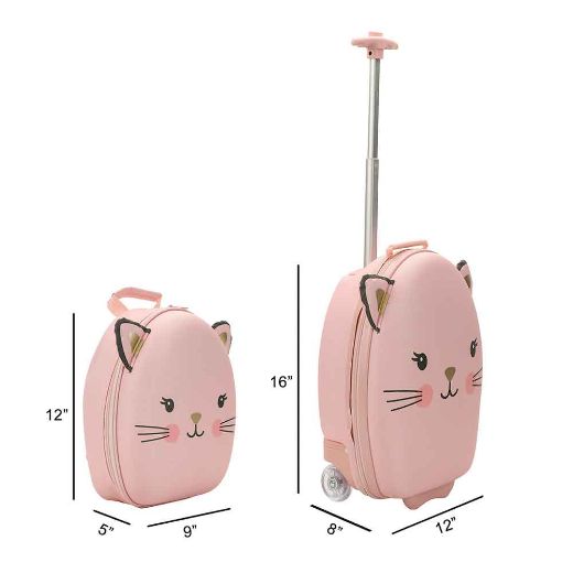 Picture of Little Me Cat 16 in. Youth Rolling Luggage & Mini Backpack