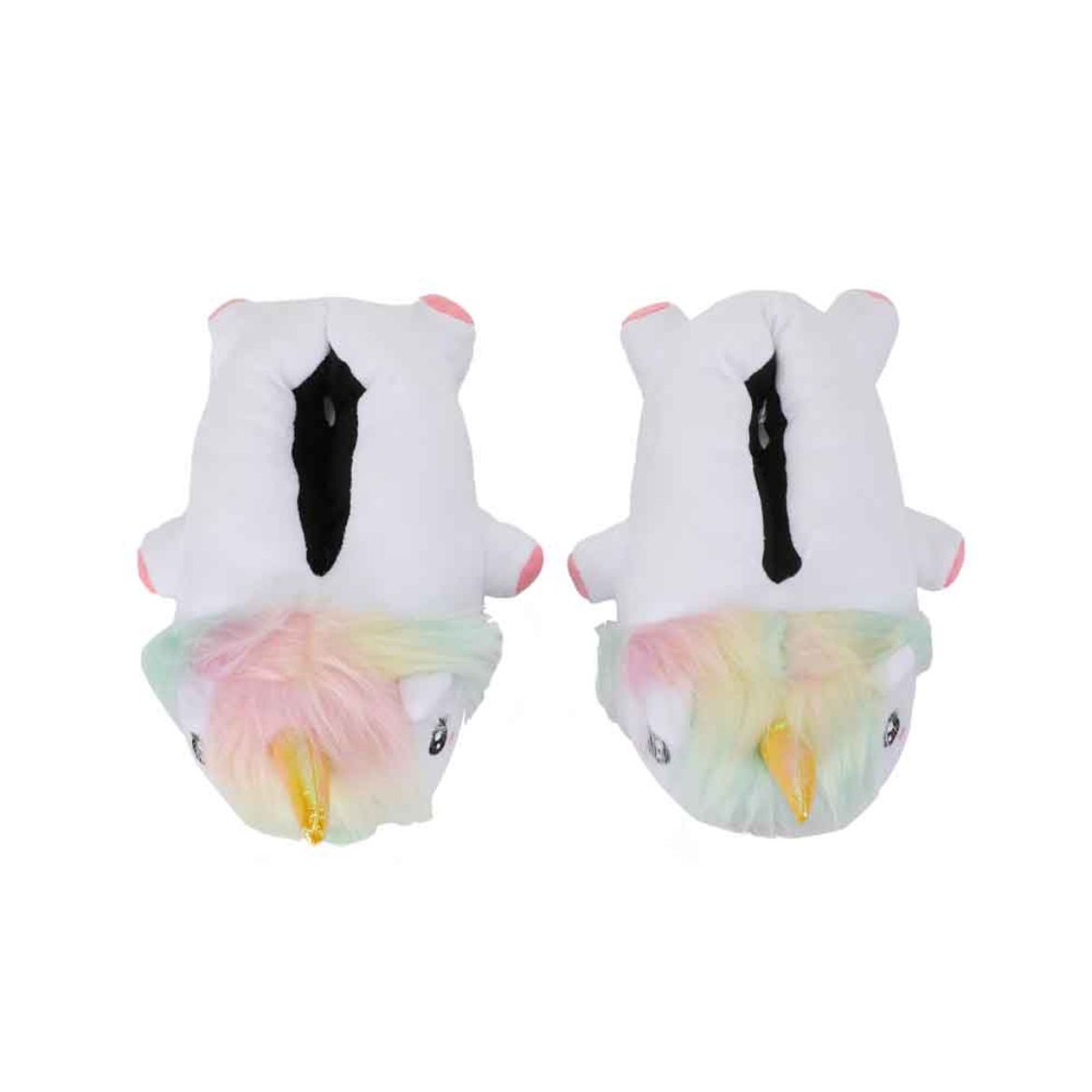 Picture of White Unicorn Youth 3D Plush Slippers