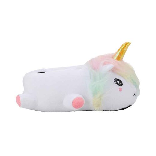 Picture of White Unicorn Youth 3D Plush Slippers