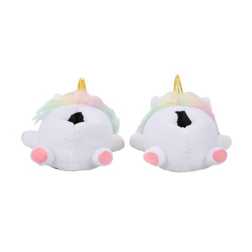 Picture of White Unicorn Youth 3D Plush Slippers