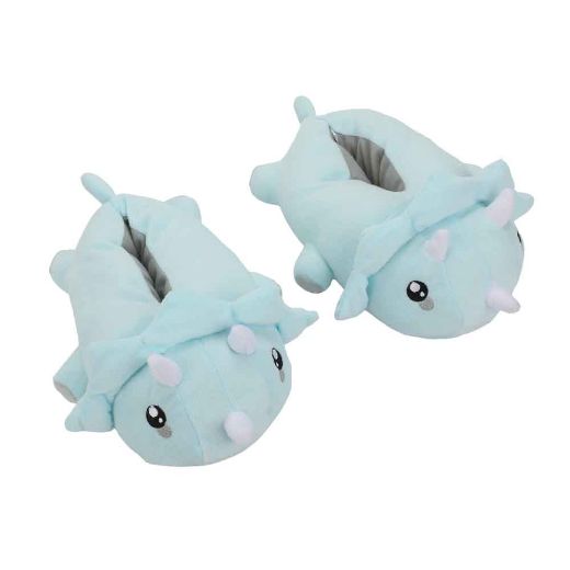 Picture of Blue Triceratops Youth 3D Plush Slippers