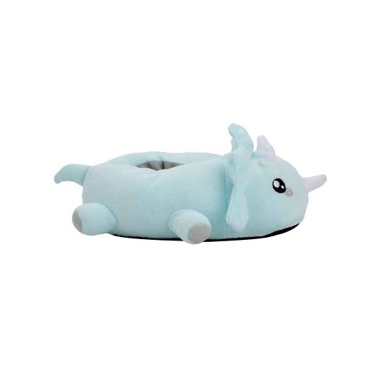 Picture of Blue Triceratops Youth 3D Plush Slippers