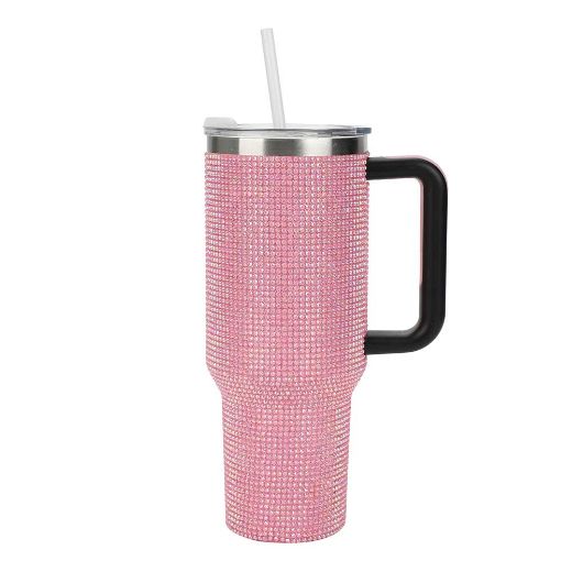 Picture of Bioworld Pink Rhinestone 40 oz. Stainless Steel Tumbler