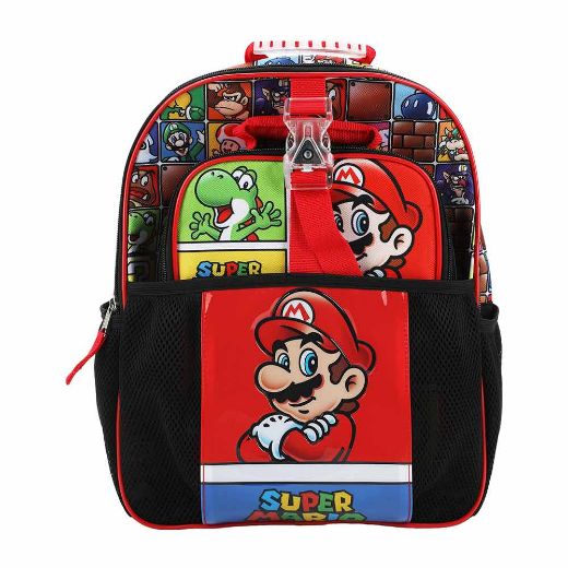 Picture of Super Mario Light Up Buckle 4 pc Toddler Backpack Set