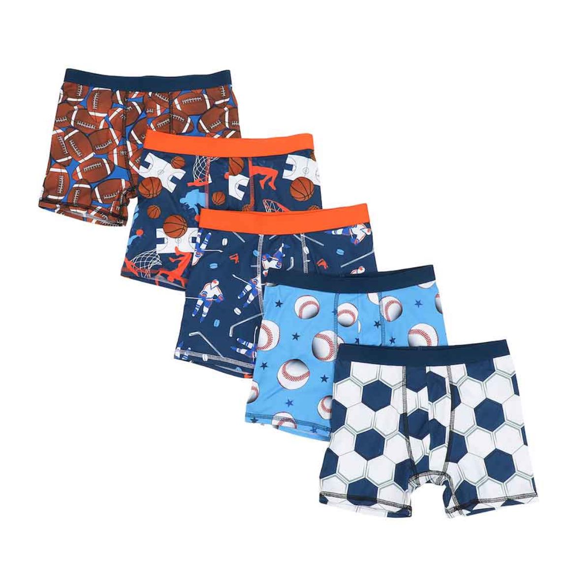 Picture of Bioworld Sports Themed Youth 5 pc. Boxer Briefs