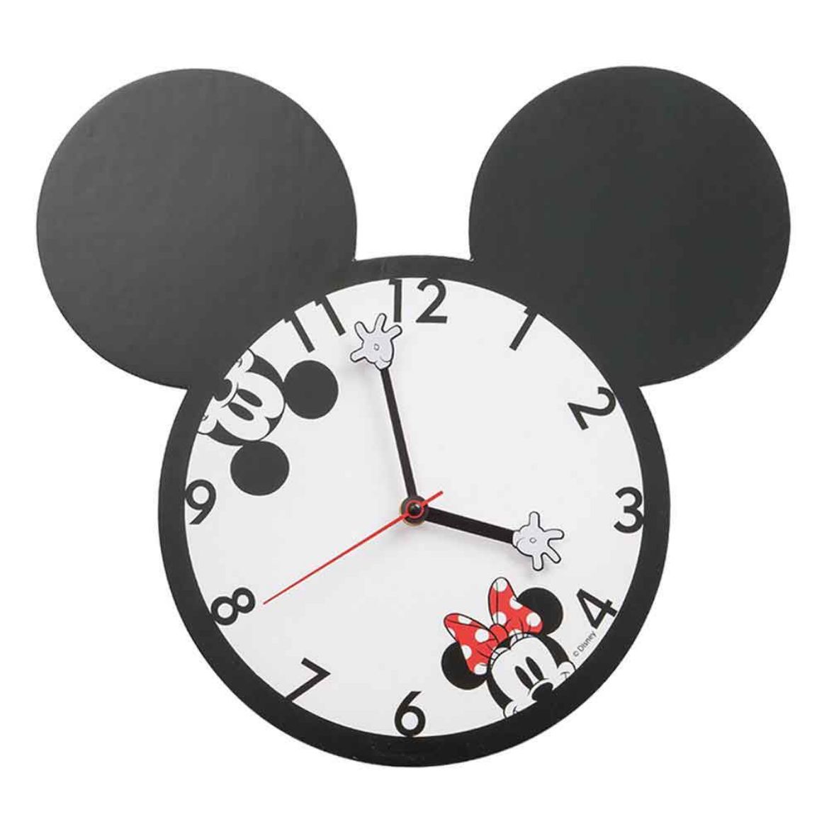 Picture of Mickey & Minnie Head Shaped Wood Wall Clock