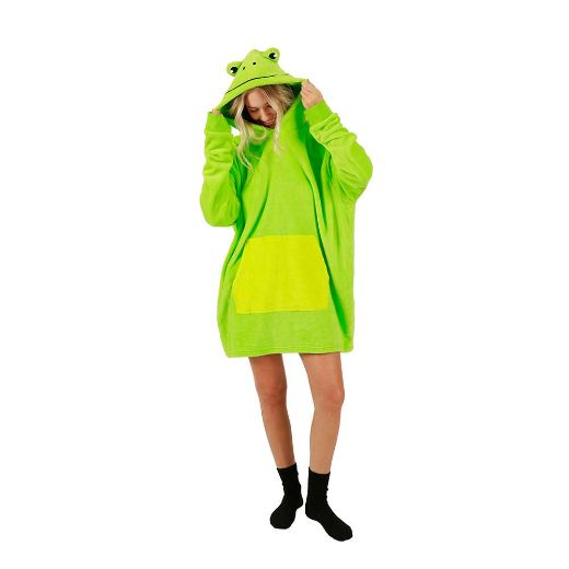 Picture of Bioworld Frog Pillow & Hoodie Blanket