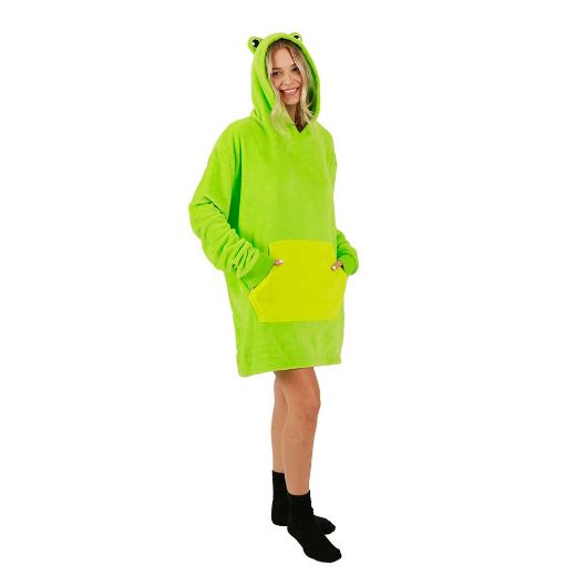 Picture of Bioworld Frog Pillow & Hoodie Blanket
