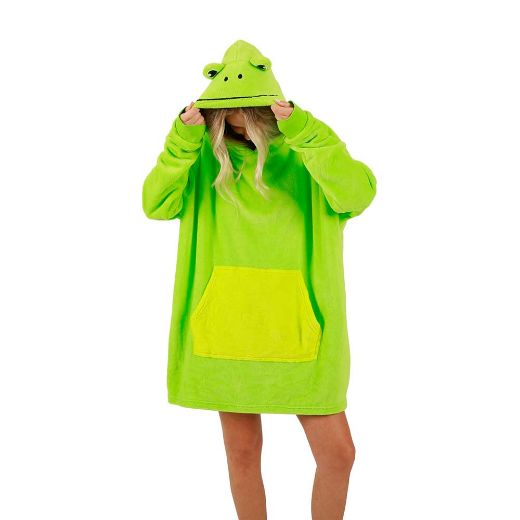 Picture of Bioworld Frog Pillow & Hoodie Blanket
