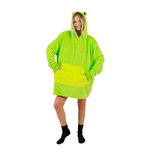 Picture of Bioworld Frog Pillow & Hoodie Blanket