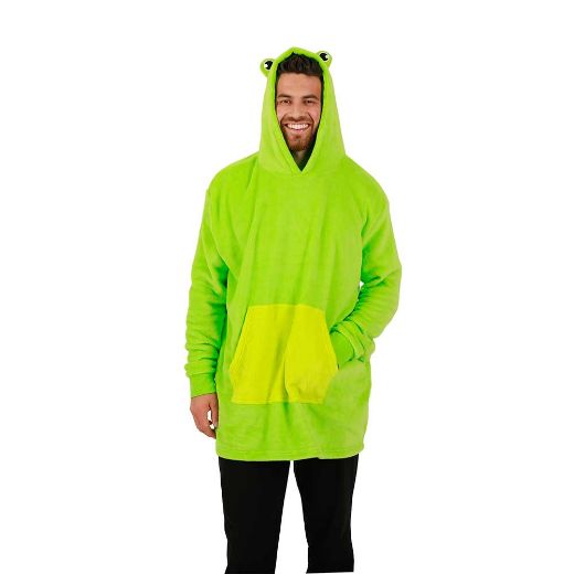 Picture of Bioworld Frog Pillow & Hoodie Blanket