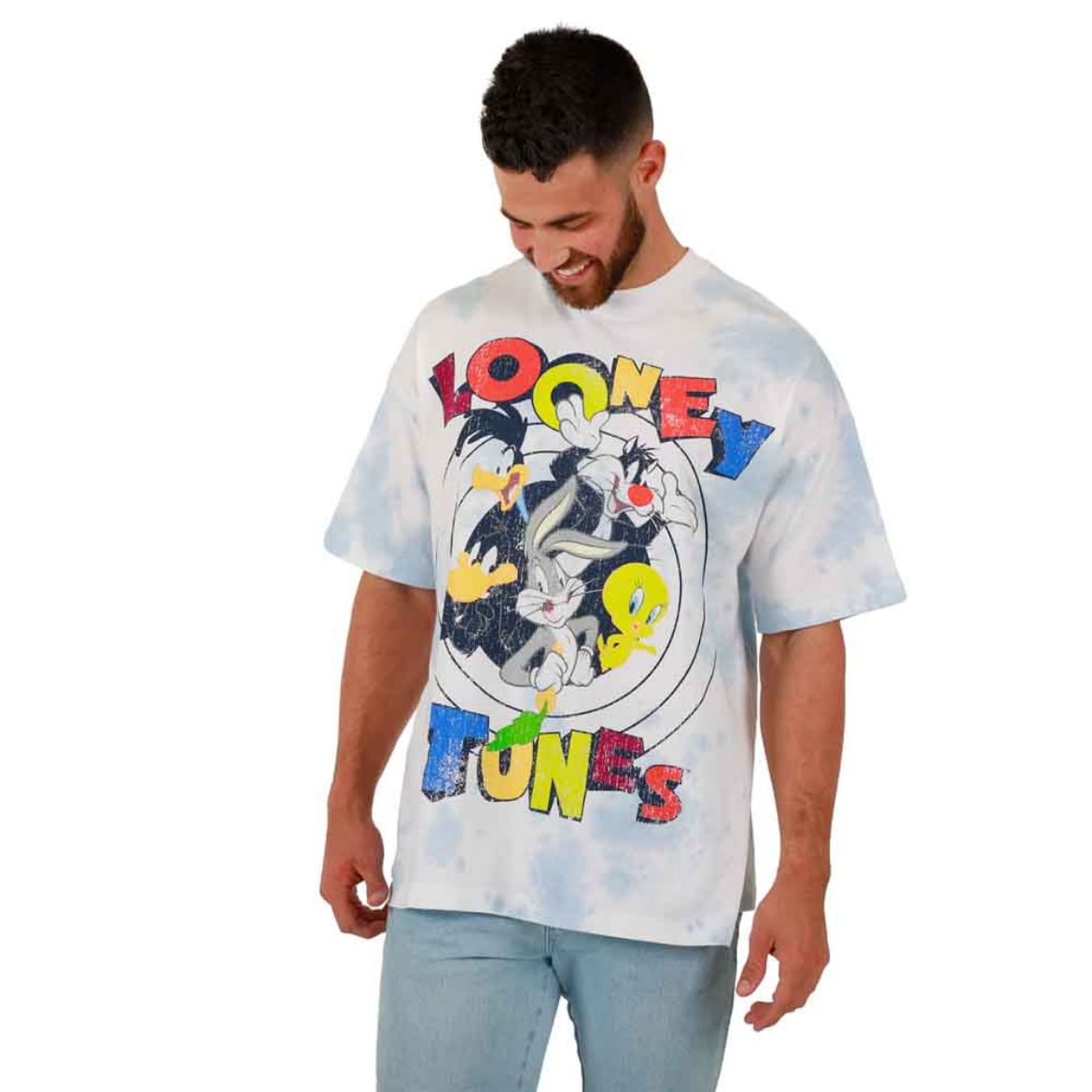 Picture of Looney Tunes Oversized Distressed Print Unisex Tee 