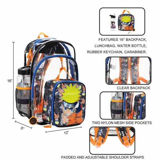 Picture of Naruto Uzumaki Youth 5 pc Clear Backpack Set