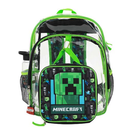 Picture of Minecraft Creeper Youth 5 pc Clear Backpack Set