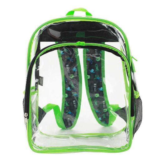 Picture of Minecraft Creeper Youth 5 pc Clear Backpack Set