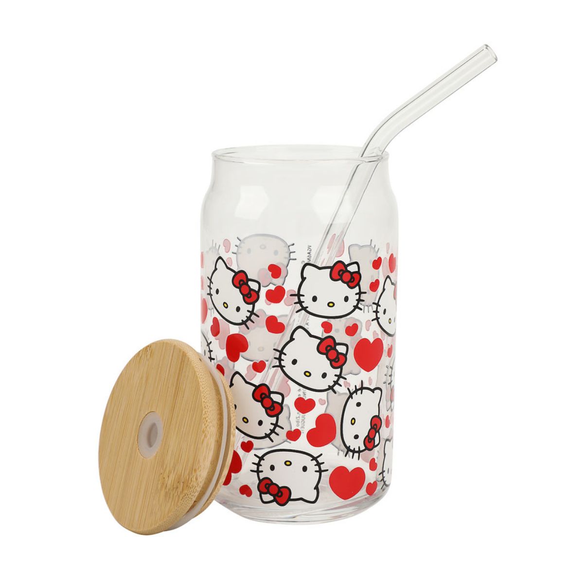 Picture of Hello Kitty 15 oz. Glass Bamboo Tumbler