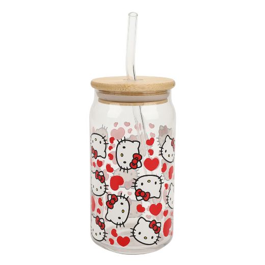 Picture of Hello Kitty 15 oz. Glass Bamboo Tumbler