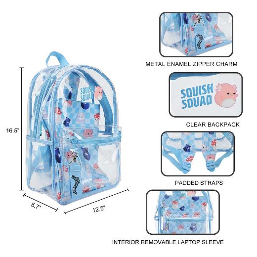 Picture of Squishmallows Clear Backpack & Laptop Sleeve