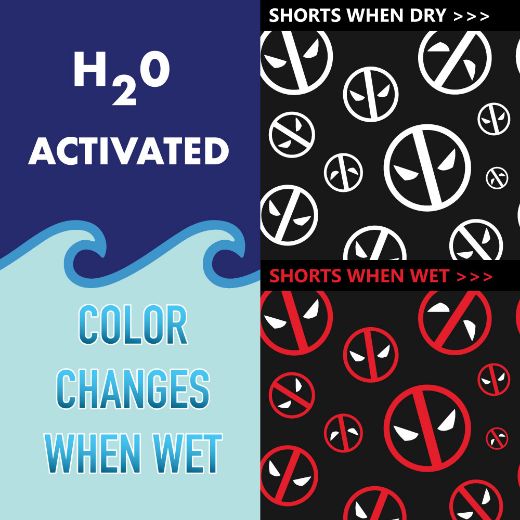 Picture of Marvel Deadpool Water Activated Color Changing Boardshort 