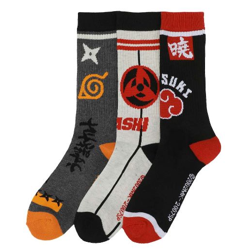 Picture of Naruto Shippuden 3 Pair Crew Socks