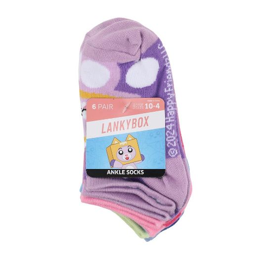Picture of LankyBox Characters Youth 6 Pair Ankle Socks