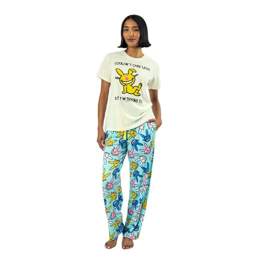Picture of Happy Bunny Couldn't Care Less Loungwear Set