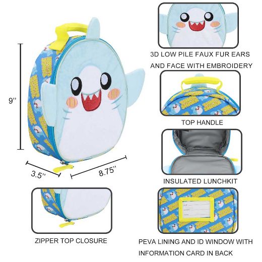 Picture of LankyBox Thicc Shark Plush Insulated Lunch Tote