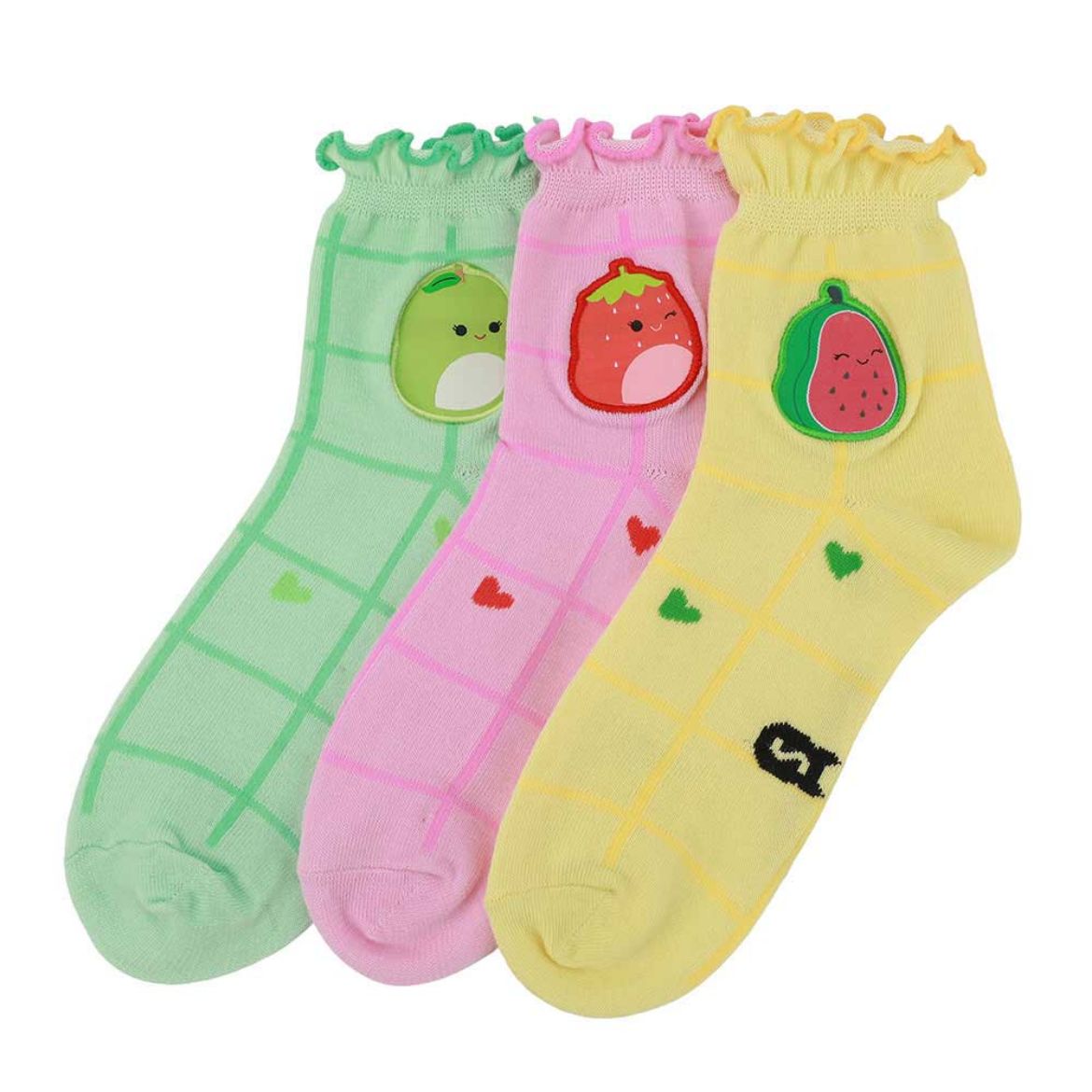 Picture of Squishmallows Characters 3 Pair Quarter Crew Socks