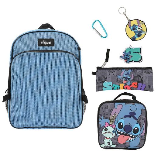 Picture of Disney Stitch Mesh 5 pc Youth Backpack Set