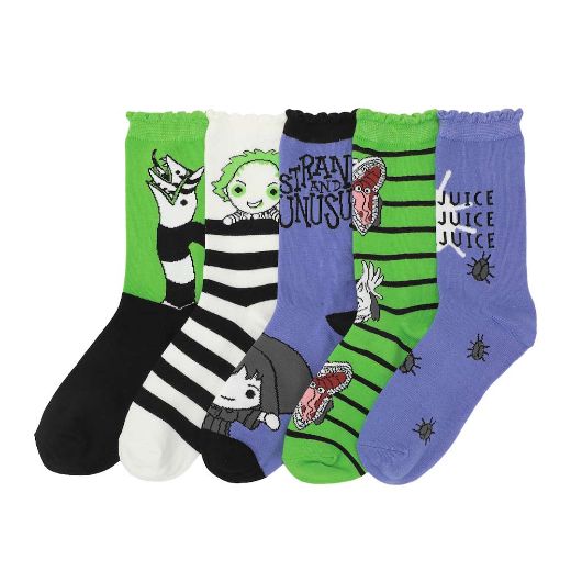 Picture of Beetlejuice Strange & Unusual Juniors's 5 Pair Crew Socks