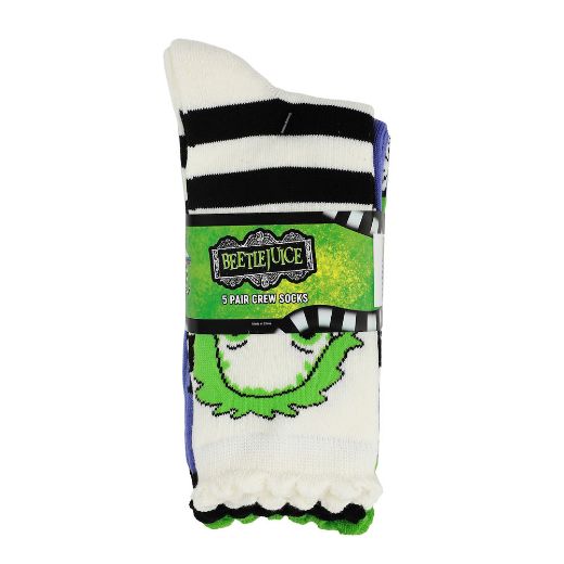 Picture of Beetlejuice Strange & Unusual Juniors's 5 Pair Crew Socks