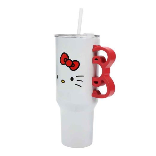 Picture of Hello Kitty 40 oz. Sculpted Handle Stainless Steel Tumbler