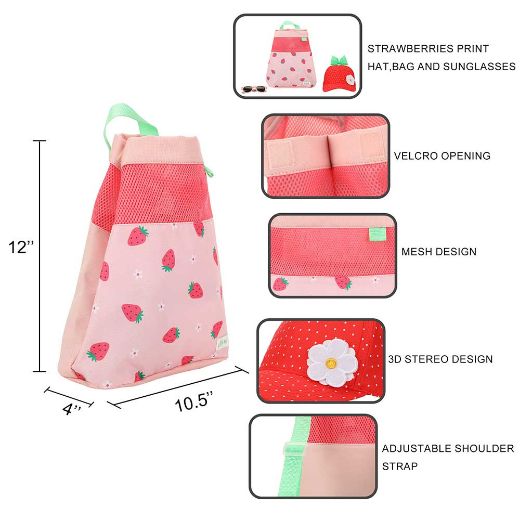 Picture of Little Me Strawberry Toddler Hat, Bag & Sunglasses Set