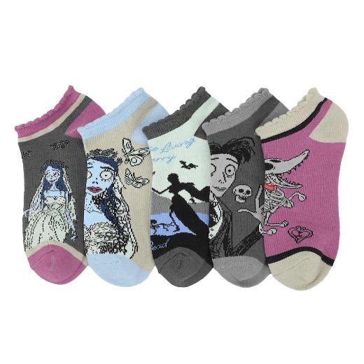 Picture of Tim Burton's Corpse Bride Junior's 5 Pair Ankle Socks