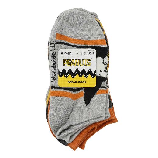 Picture of Peanuts Halloween Youth 6 Pair Ankle Socks