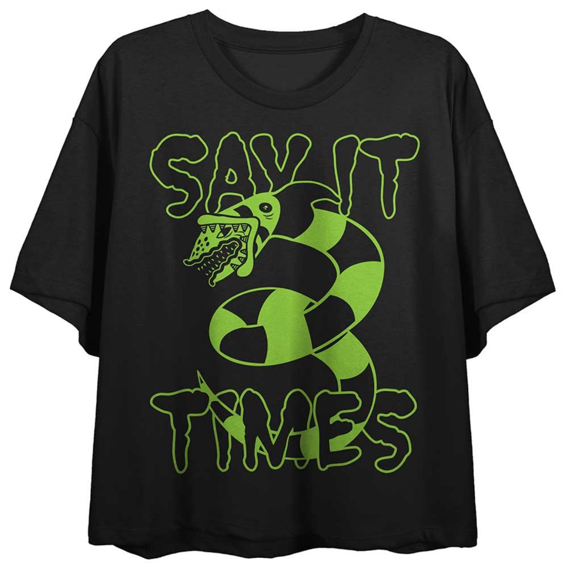 Picture of Beetlejuice Say It 3 Times POD Juniors Cropped Tee