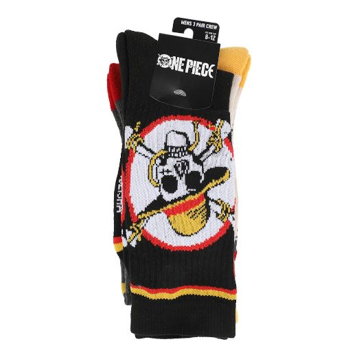 Picture of One Piece Straw Hat Pirates Adult 3 Pair Crew Socks
