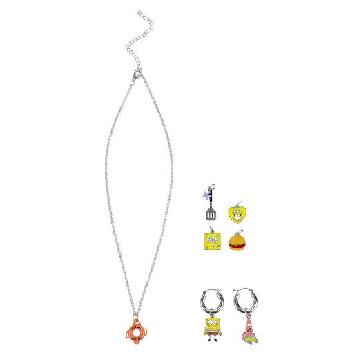 Picture of SpongeBob SquarePants Interchangeable Charm Necklace & Earring Set 