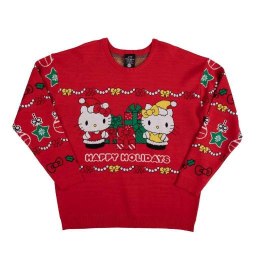Picture of Hello Kitty & Mimmy Happy Holidays Juniors Oversized Sweater