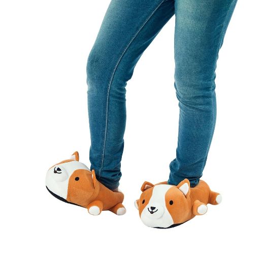 Picture of Bioworld Corgi Youth 3D Plush Slippers